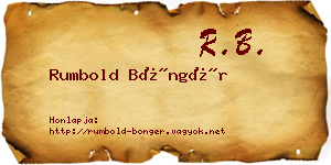 Rumbold Böngér névjegykártya